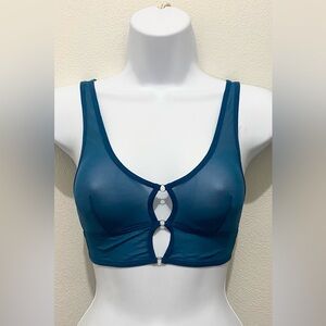 Elegant Teal Mesh Bralette